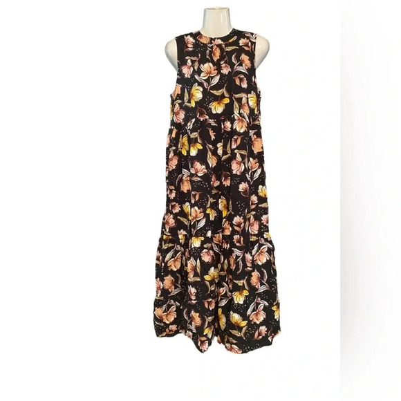 NWT Caslon Black Floral Sleeveless Maxi Dress - Picture 1 of 9